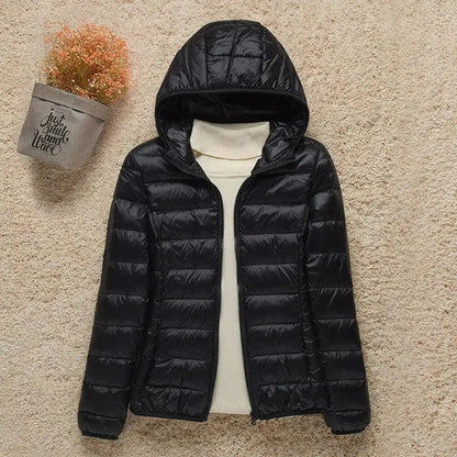Amelia | Women's Lightweight Hooded Quilted Jacket Packable Down Puffer