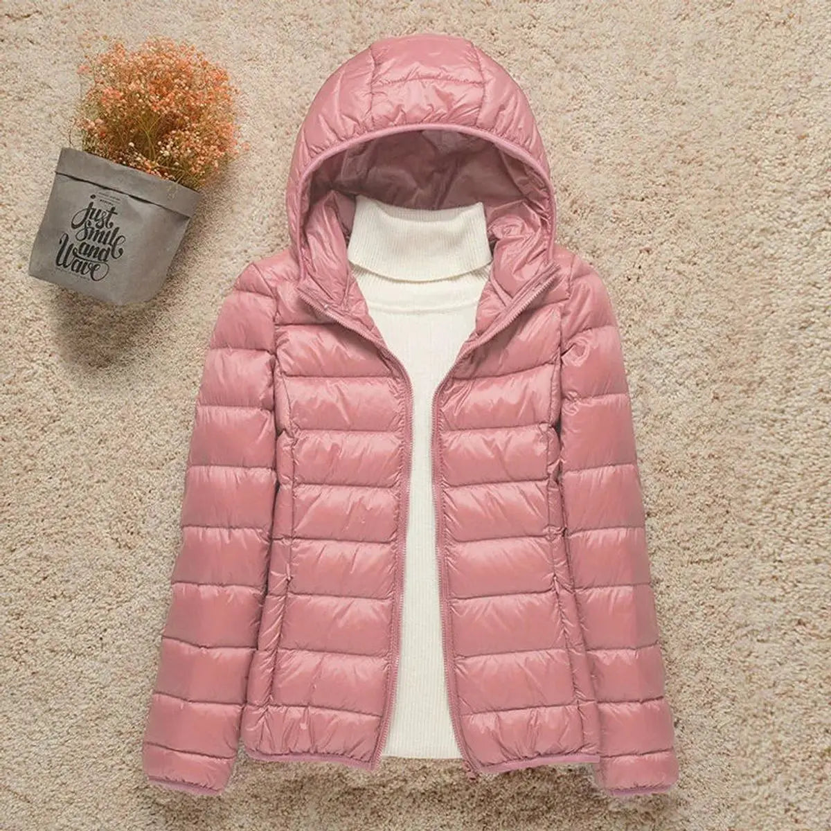 Amelia | Women's Lightweight Hooded Quilted Jacket Packable Down Puffer
