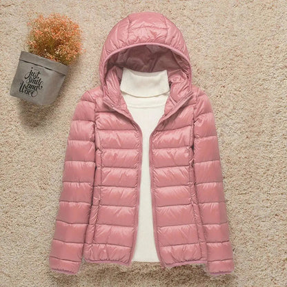 Amelia | Women's Lightweight Hooded Quilted Jacket Packable Down Puffer