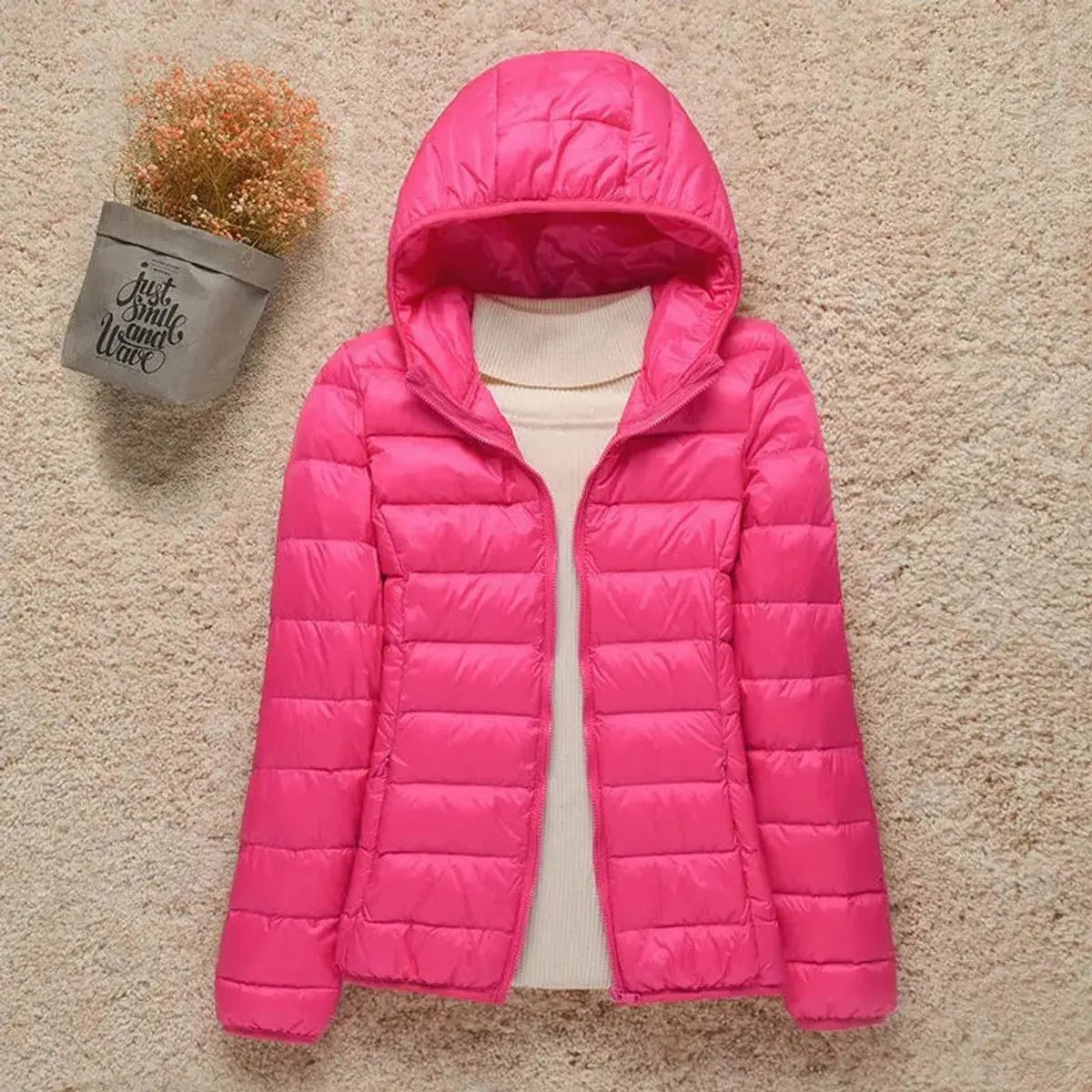 Amelia | Women's Lightweight Hooded Quilted Jacket Packable Down Puffer