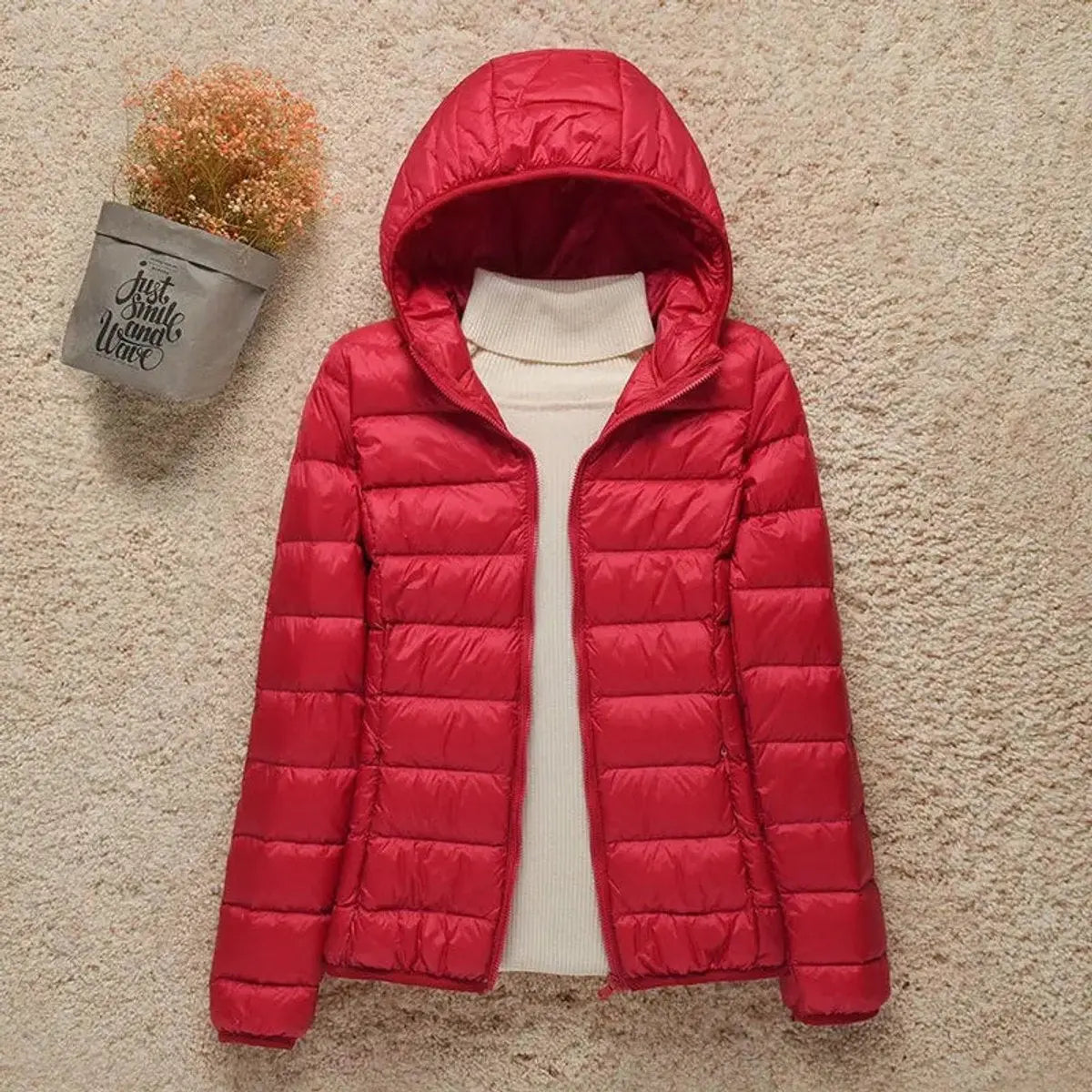 Amelia | Women's Lightweight Hooded Quilted Jacket Packable Down Puffer