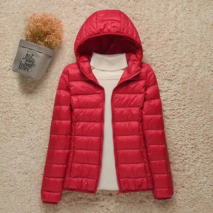 Amelia | Women's Lightweight Hooded Quilted Jacket Packable Down Puffer