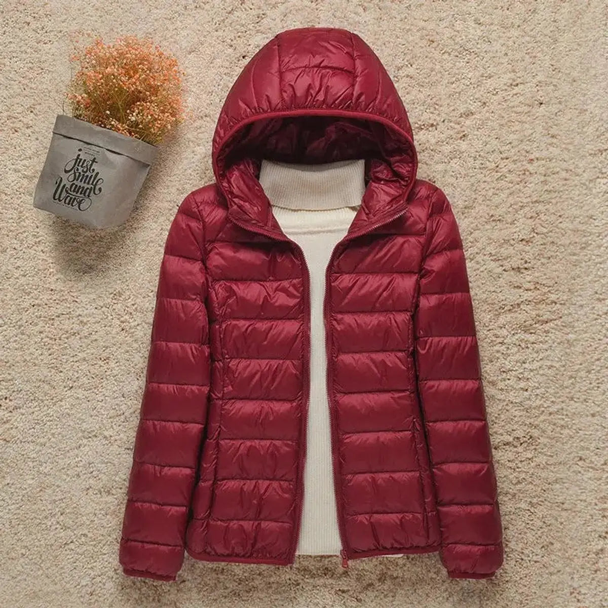 Amelia | Women's Lightweight Hooded Quilted Jacket Packable Down Puffer