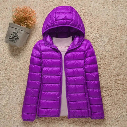 Amelia | Women's Lightweight Hooded Quilted Jacket Packable Down Puffer