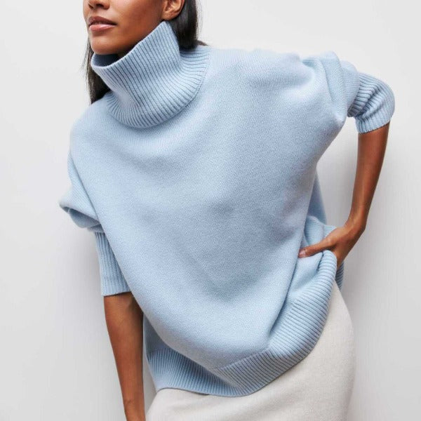Women's Oversized Turtleneck Knit Sweater Jumper