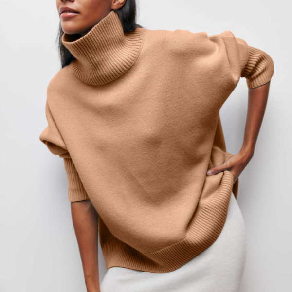 Women's Oversized Turtleneck Knit Sweater Jumper