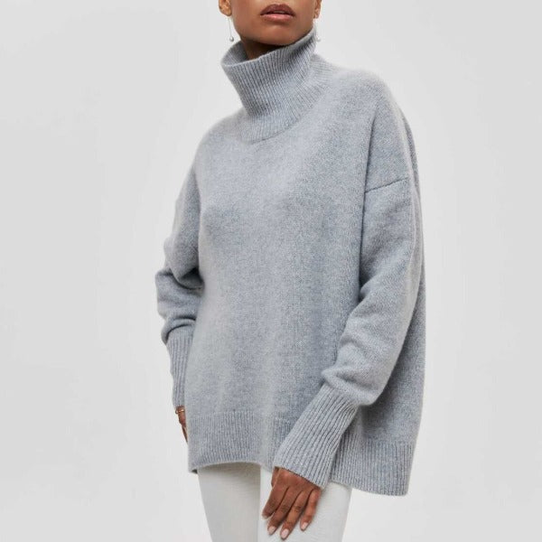 Women's Oversized Turtleneck Knit Sweater Jumper