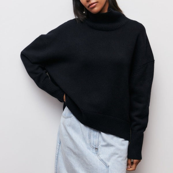 Women's Oversized Turtleneck Knit Sweater Jumper