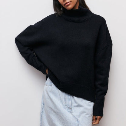 Women's Oversized Turtleneck Knit Sweater Jumper