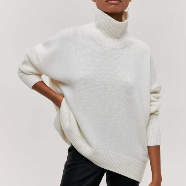 Women's Oversized Turtleneck Knit Sweater Jumper
