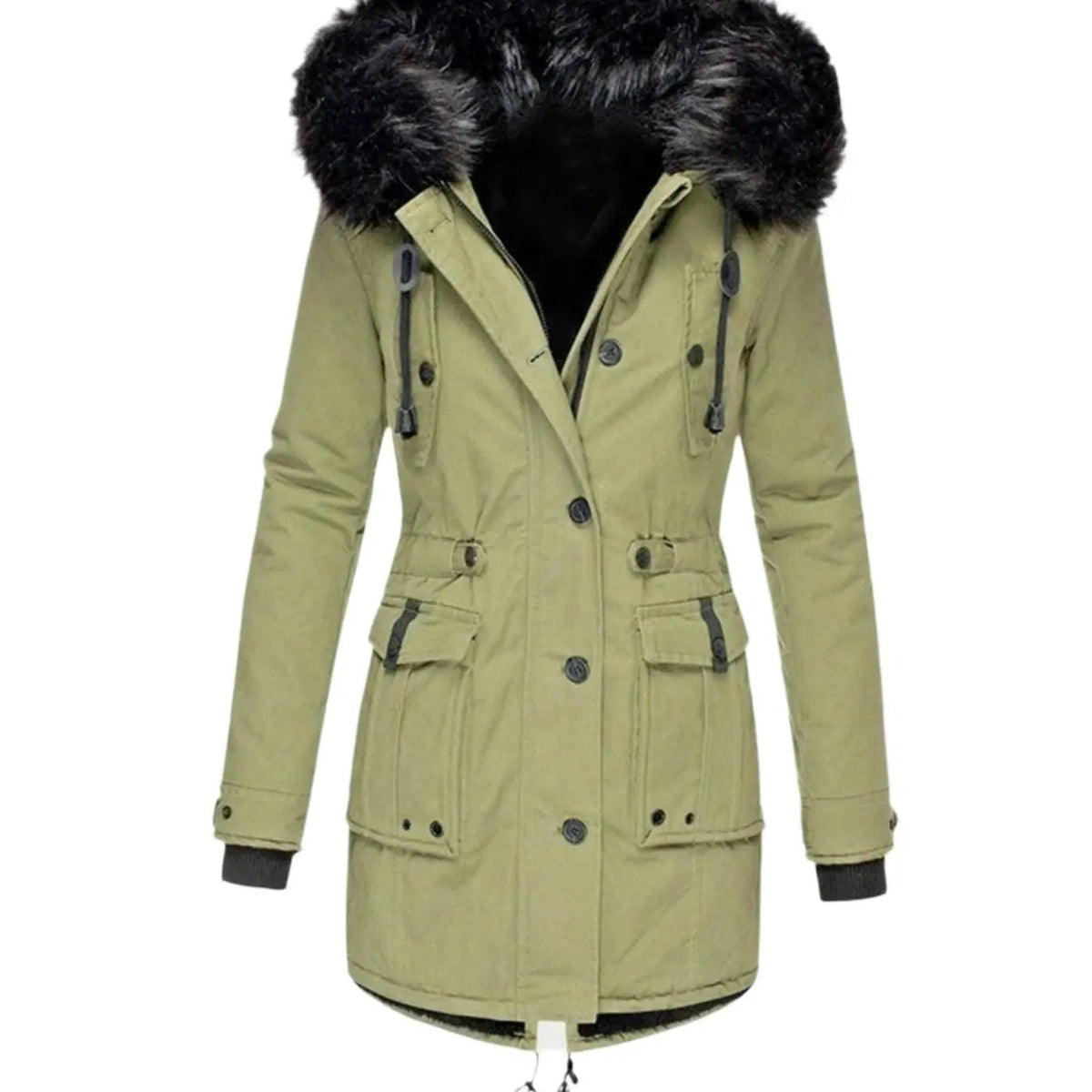 Aria | Women's Thick Faux Fur Hooded Insulated Parka Coat