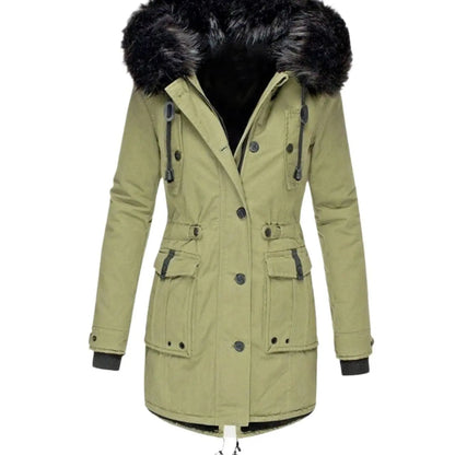 Aria | Women's Thick Faux Fur Hooded Insulated Parka Coat