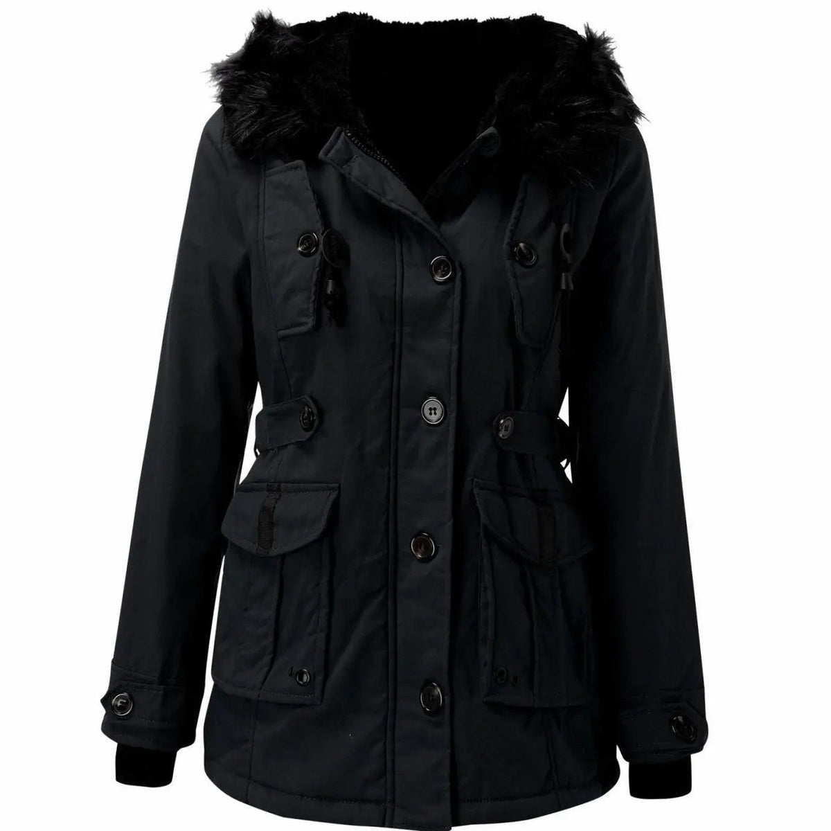 Aria | Women's Thick Faux Fur Hooded Insulated Parka Coat