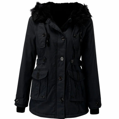 Aria | Women's Thick Faux Fur Hooded Insulated Parka Coat