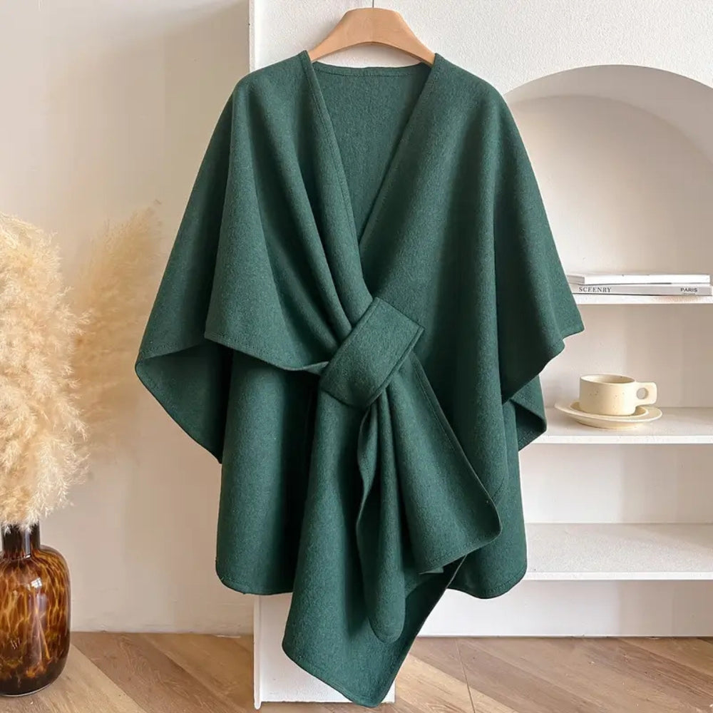 Women's Windproof Poncho Shawl Coat