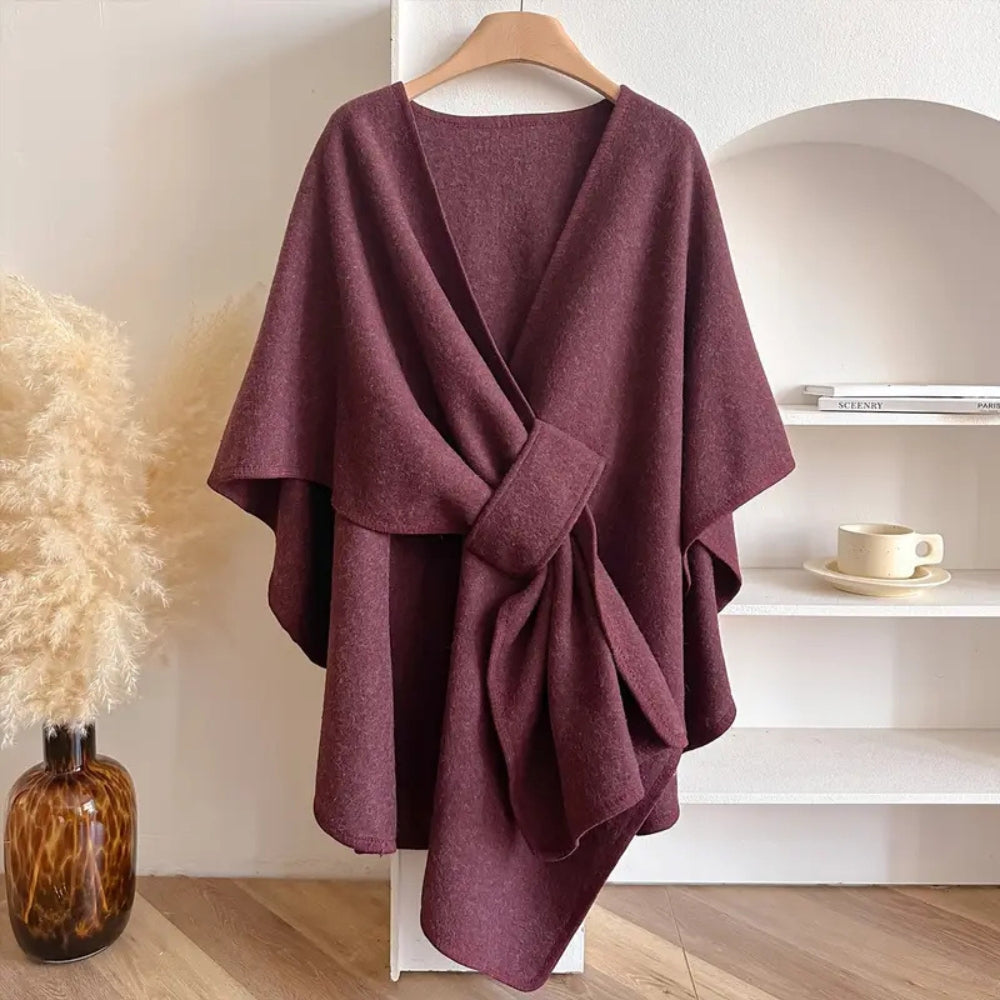 Women's Windproof Poncho Shawl Coat