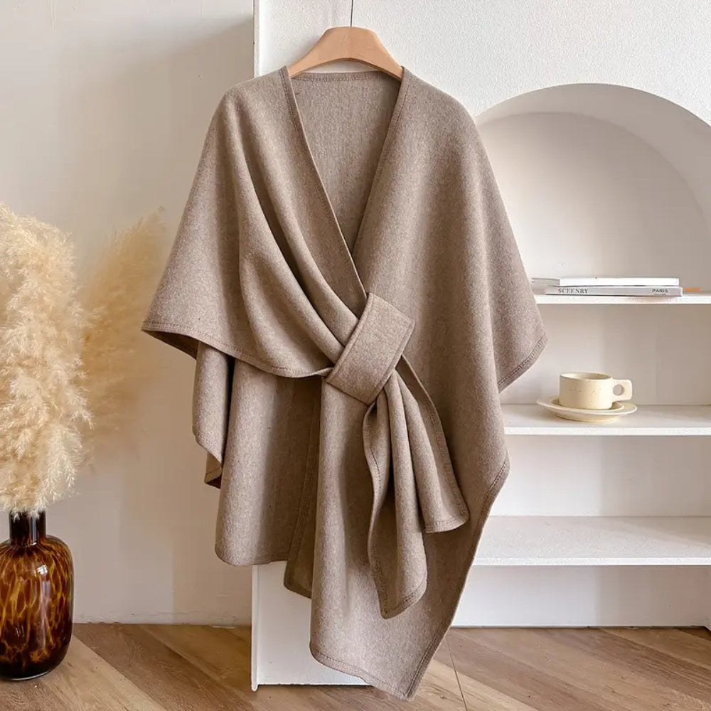 Women's Windproof Poncho Shawl Coat