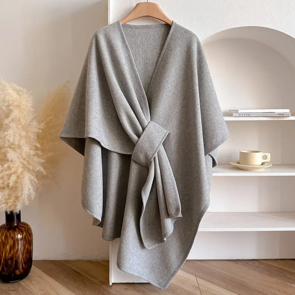 Women's Windproof Poncho Shawl Coat