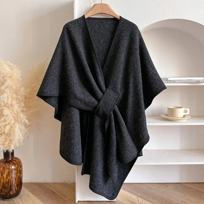 Women's Windproof Poncho Shawl Coat