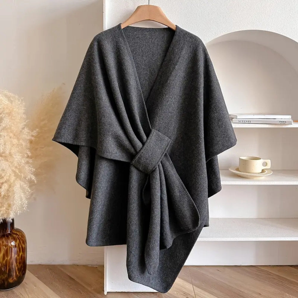 Women's Windproof Poncho Shawl Coat