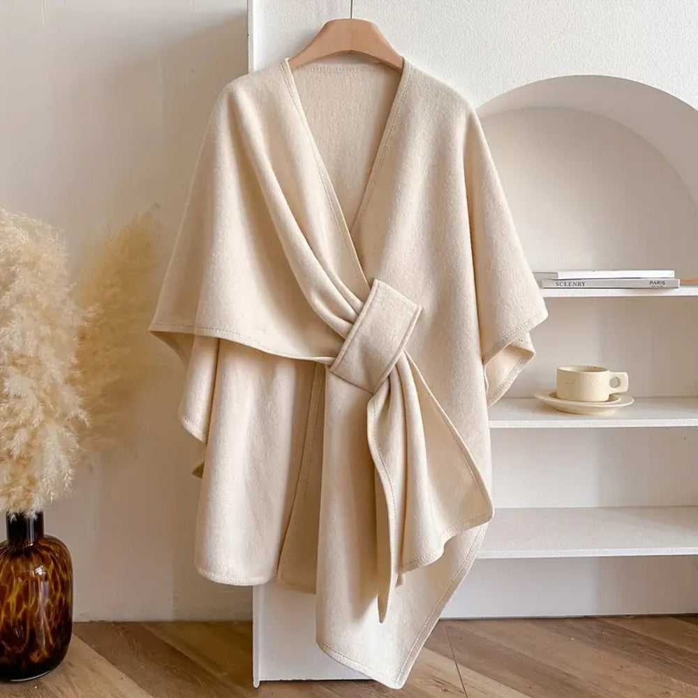 Women's Windproof Poncho Shawl Coat