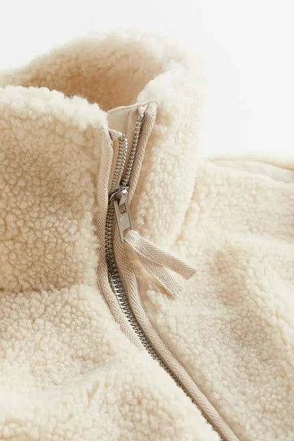 Women's Winter Coat Relaxed Fit Teddy Fleece Zip-Up Jacket